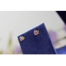 925 Sterling Silver Gold Plated Purple Tourmaline Stud Earrings