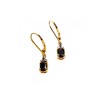 925 STERLING SILVER GOLD PLATED SAPPHIRES EARRINGS