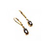 925 STERLING SILVER GOLD PLATED SAPPHIRES EARRINGS