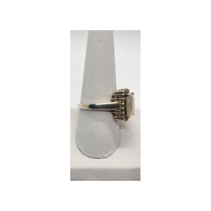 925 Sterling Silver With Quartz & Helidor Ring Size 9.5