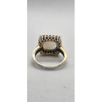 925 Sterling Silver With Quartz & Helidor Ring Size 9.5