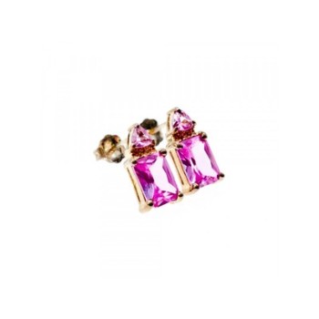 925 Sterling Silver Pink Topaz Stud Earrings