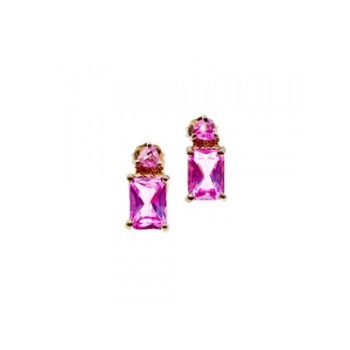925 Sterling Silver Pink Topaz Stud Earrings