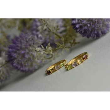 925 Sterling Silver Gold Plated Multi Gemstones Earrings