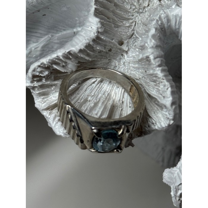 Men's 925 Sterling Silver Topaz Ring Size 8.5