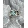 925 Sterling Silver Prasiolite Men's Ring Size 9