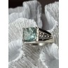 925 Sterling Silver Prasiolite Men's Ring Size 9