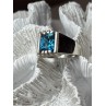 MEN'S 925 STERLING SILVER AQUAMARINE RING SIZE 9