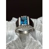 MEN'S 925 STERLING SILVER AQUAMARINE RING SIZE 9