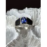 MEN'S 925 STERLING SILVER SAPPHIRE RING SIZE 8.5