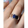 MEN'S 925 STERLING SILVER SAPPHIRE RING SIZE 8.5